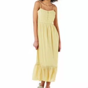 Love Tree Midi Dress With Button Detail in Yellow NWT Sz S